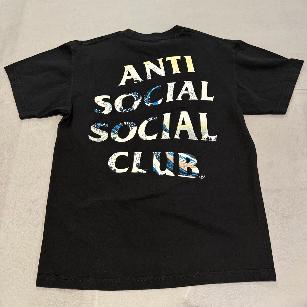 Anti Social Social Club Great Wave Black T-Shirt Men ASSC Hokusai Skate-M-7249